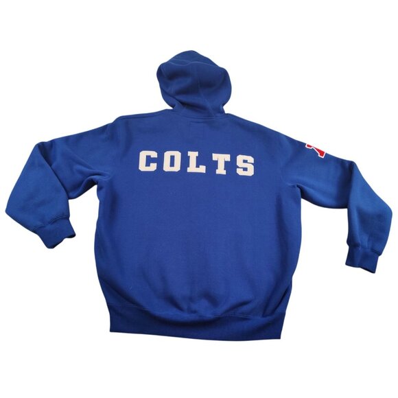 NFL Indianapolis Colts Embroidered Full Zip Up Sherpa Lined Hoodie Size XL - Picture 7 of 9